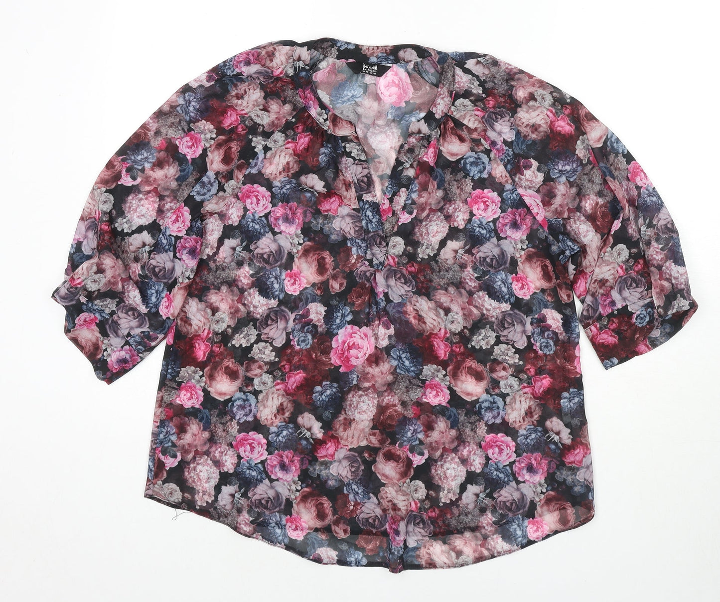 Womens UK Size 10 K&D London Multicoloured Basic Blouse
