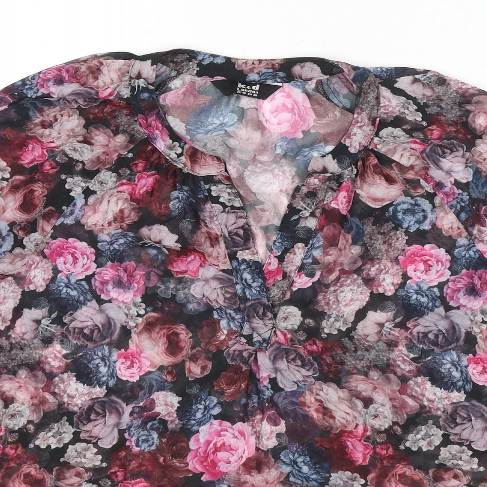 Womens UK Size 10 K&D London Multicoloured Basic Blouse