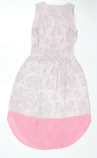 Gap Womens Pink Geometric Polyester Trapeze & Swing Size S Round Neck Pullover