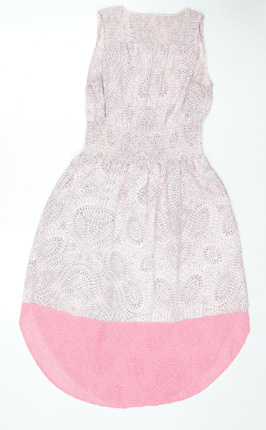 Gap Womens Pink Geometric Polyester Trapeze & Swing Size S Round Neck Pullover