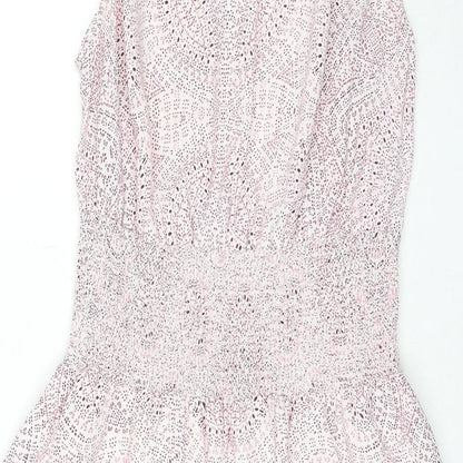 Gap Womens Pink Geometric Polyester Trapeze & Swing Size S Round Neck Pullover