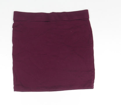 FOREVER 21 Womens Purple Cotton A-Line Skirt Size L