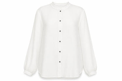 Womens UK Size M Mango White Basic Button-Up