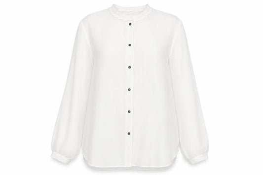 Womens UK Size M Mango White Basic Button-Up