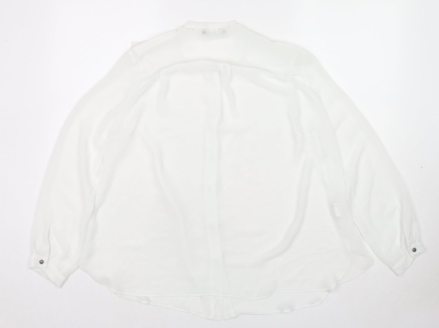 Womens UK Size M Mango White Basic Button-Up