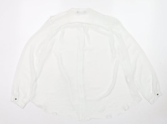 Womens UK Size M Mango White Basic Button-Up