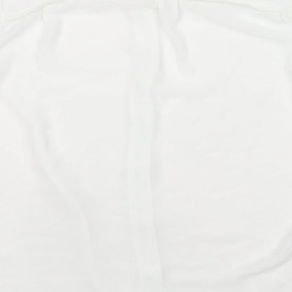 Womens UK Size M Mango White Basic Button-Up