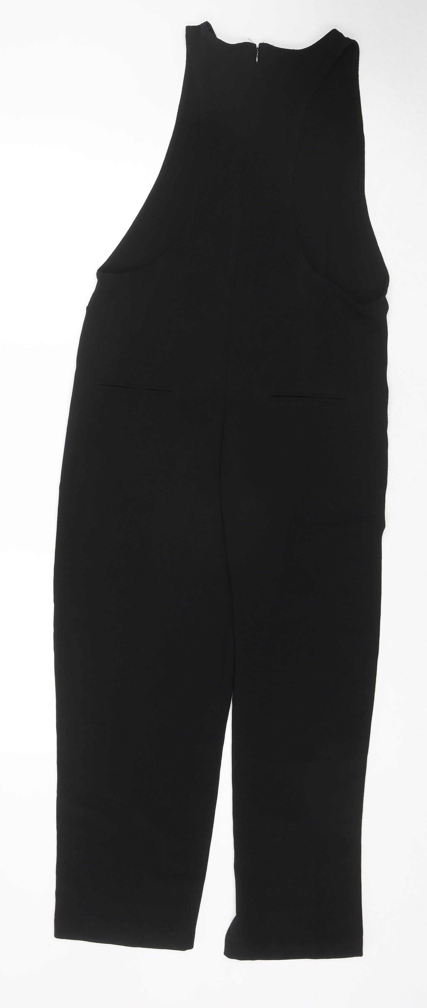 FOREVER 21 Womens Black Polyester Jumpsuit One-Piece Size S L28 in Zip