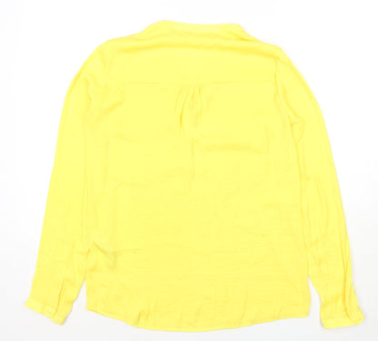 Womens UK Size XS Zara Yellow Basic Button-Up