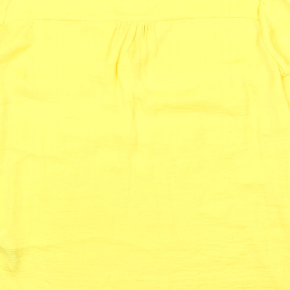 Womens UK Size XS Zara Yellow Basic Button-Up