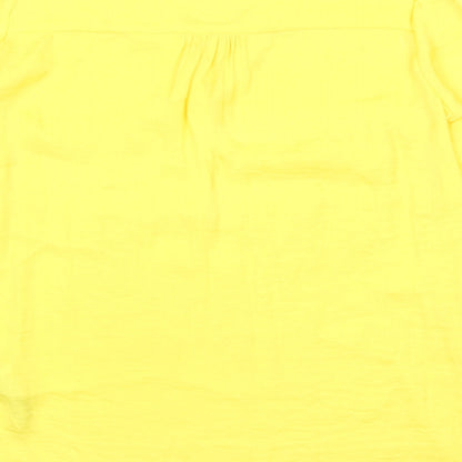 Womens UK Size XS Zara Yellow Basic Button-Up
