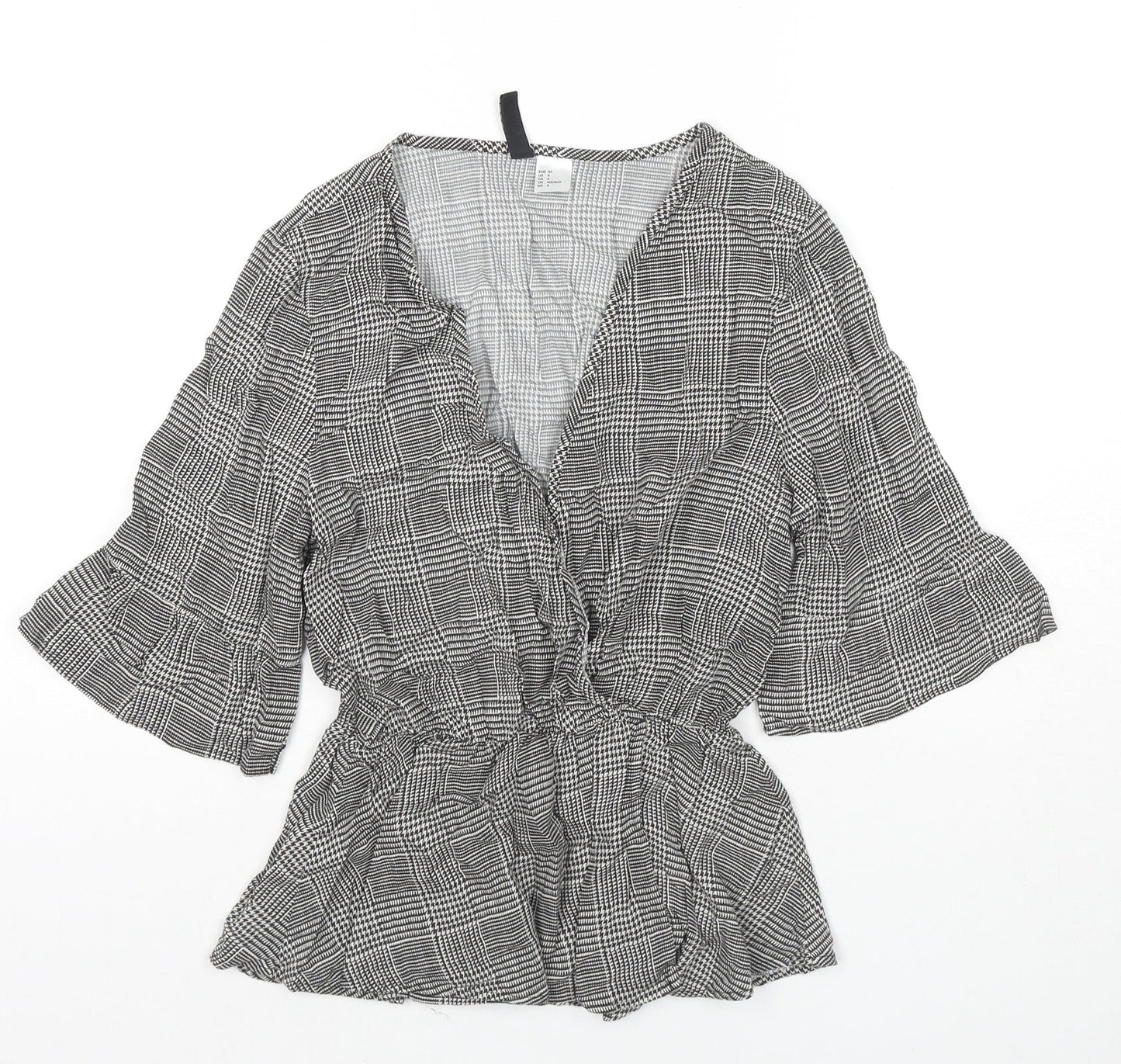 Womens UK Size 8 H&M Black Basic Blouse