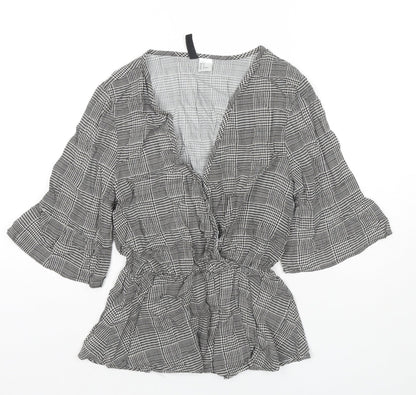 Womens UK Size 8 H&M Black Basic Blouse
