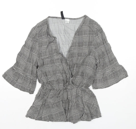 Womens UK Size 8 H&M Black Basic Blouse