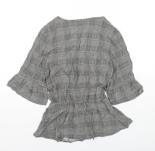 Womens UK Size 8 H&M Black Basic Blouse