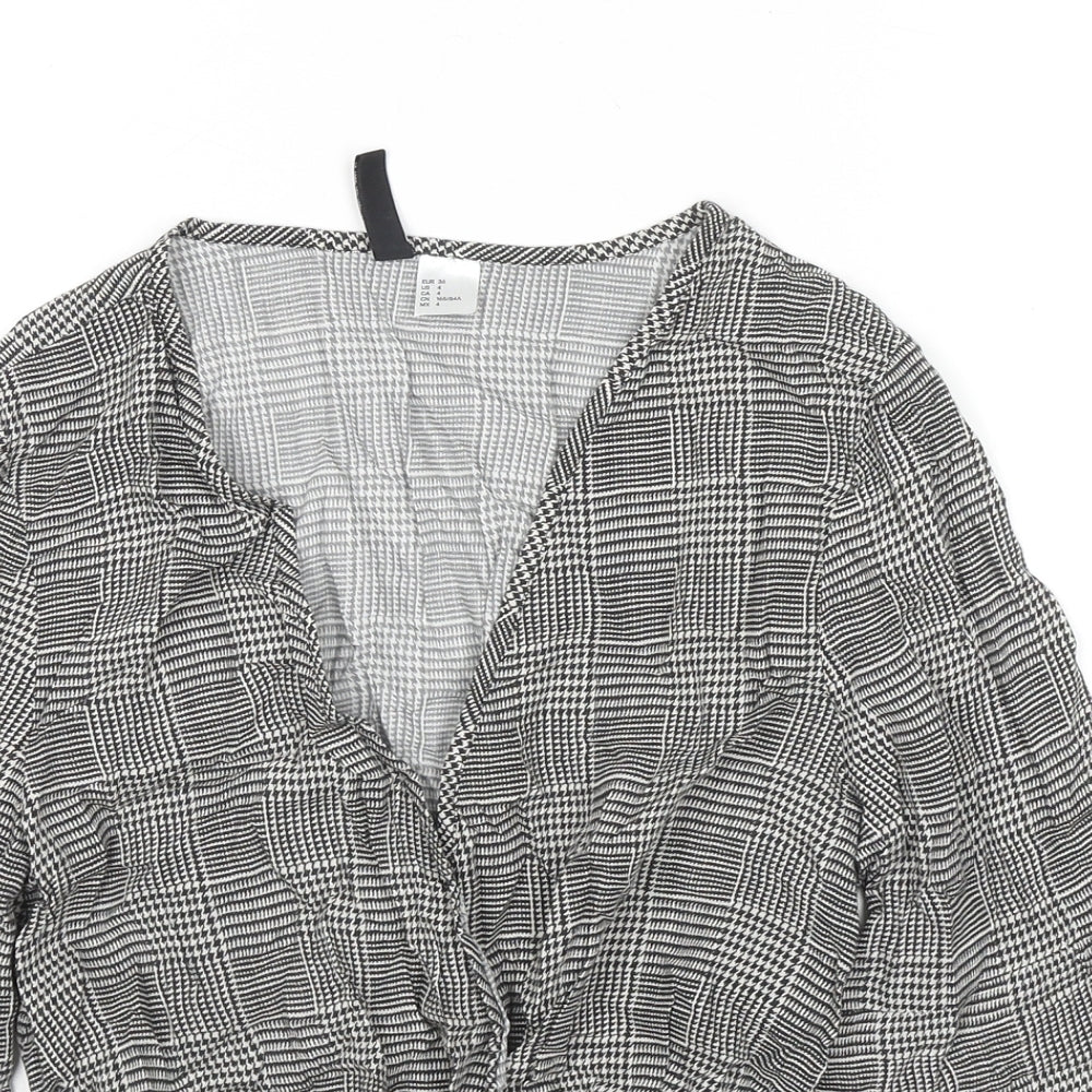 Womens UK Size 8 H&M Black Basic Blouse