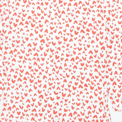 Garfield & Marks Womens Multicoloured Geometric Cotton Basic T-Shirt Size 10 Boat Neck - Hearts