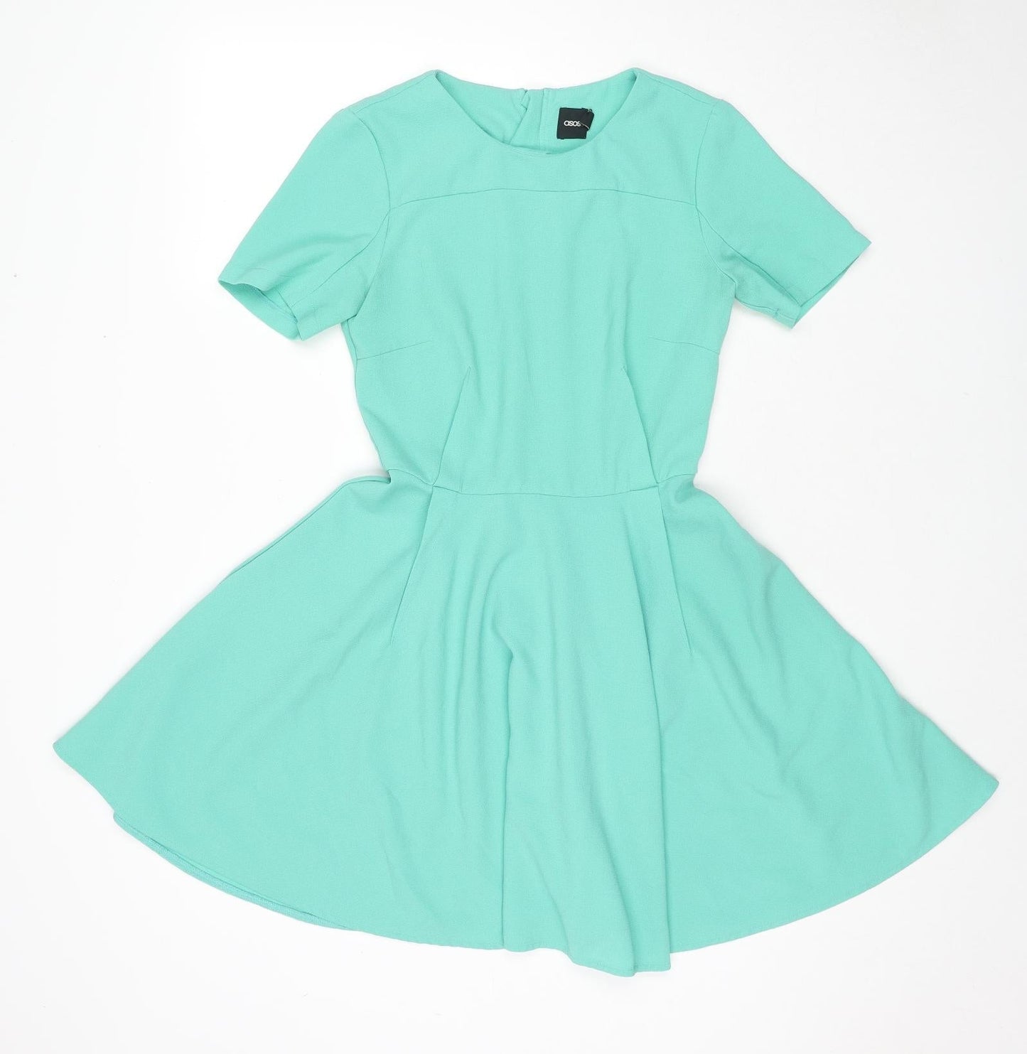 ASOS Womens Green Polyester Fit & Flare Size 8 Round Neck Pullover