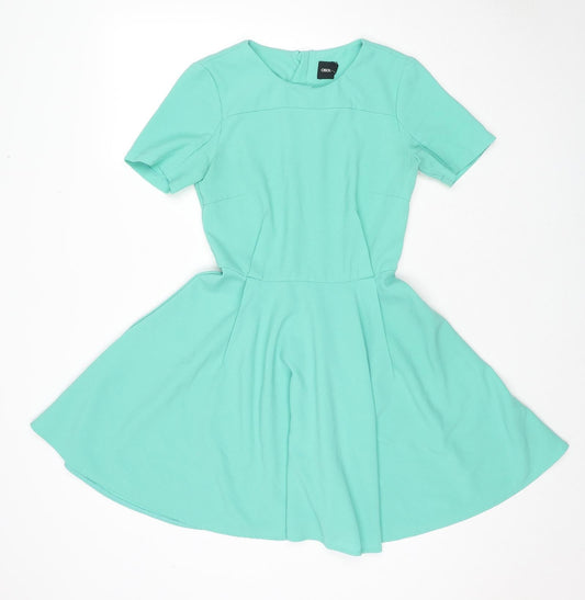 ASOS Womens Green Polyester Fit & Flare Size 8 Round Neck Pullover