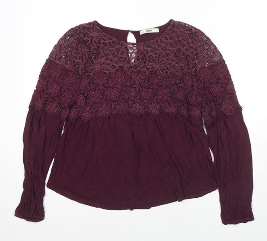Womens UK Size S Oasis Purple Basic Button-Up