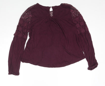 Womens UK Size S Oasis Purple Basic Button-Up