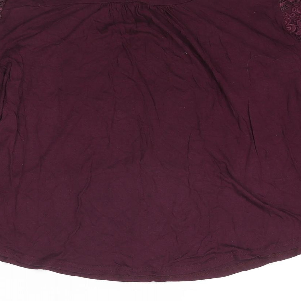 Womens UK Size S Oasis Purple Basic Button-Up