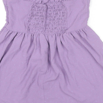 Nasty Gal Womens Purple Polka Dot Polyester Trapeze & Swing Size 14 Sweetheart Zip - Strapless