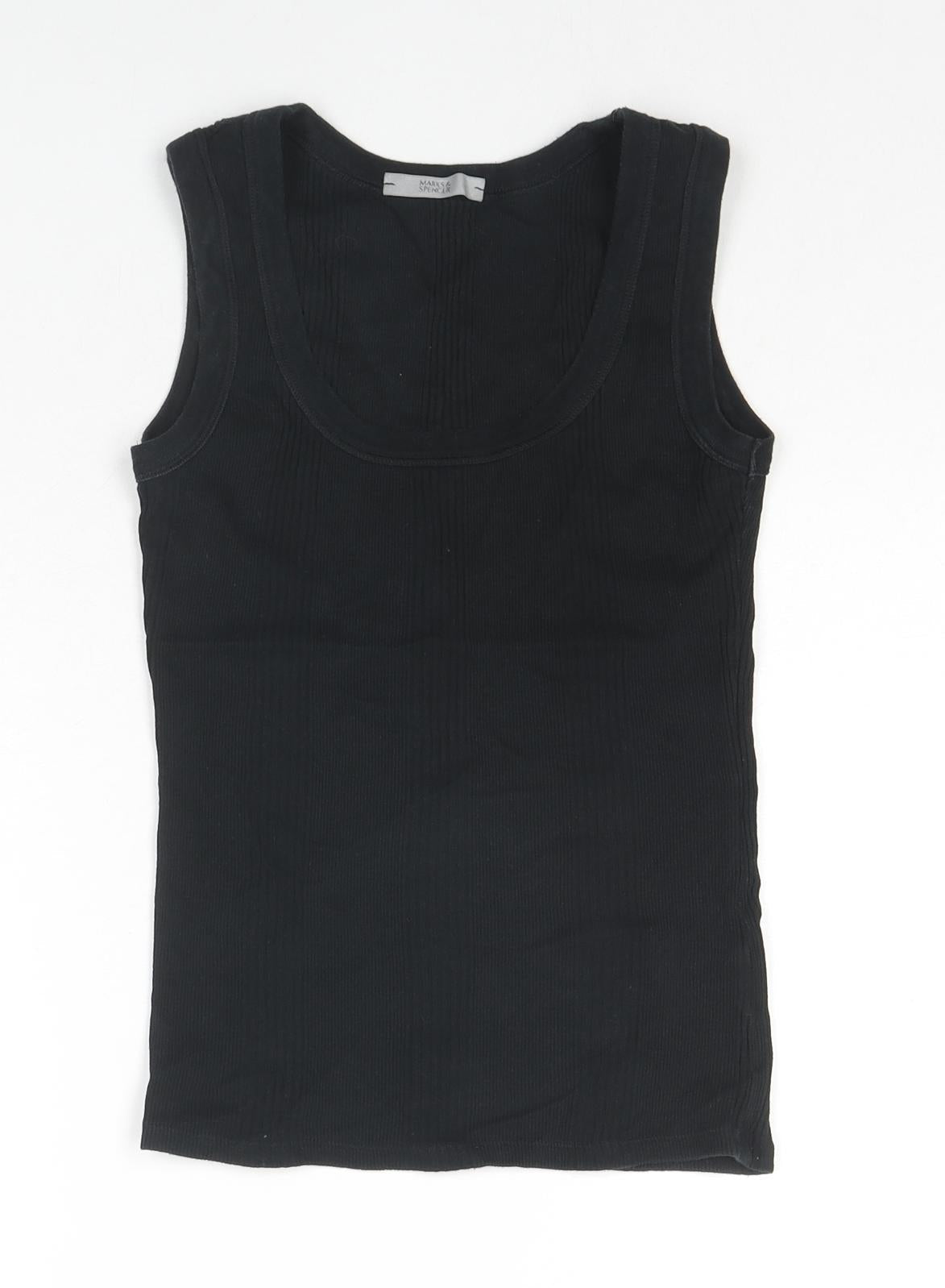 Womens UK Size S Marks and Spencer Black Basic Tank