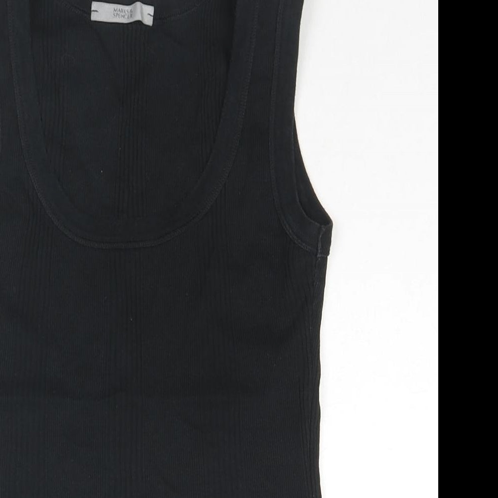 Womens UK Size S Marks and Spencer Black Basic Tank