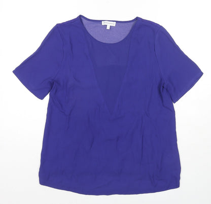 Womens UK Size 12 Warehouse Blue Basic Blouse