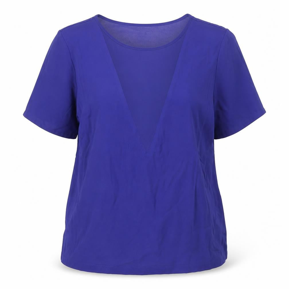 Womens UK Size 12 Warehouse Blue Basic Blouse