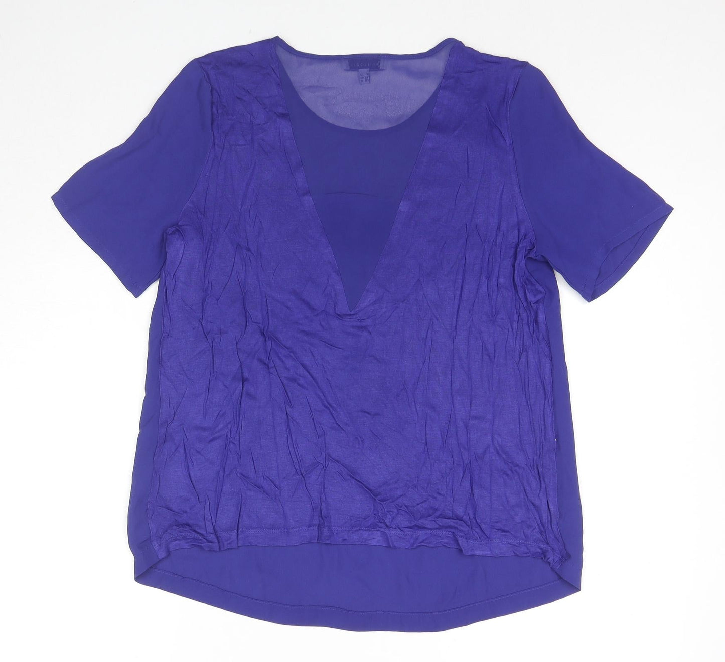 Womens UK Size 12 Warehouse Blue Basic Blouse
