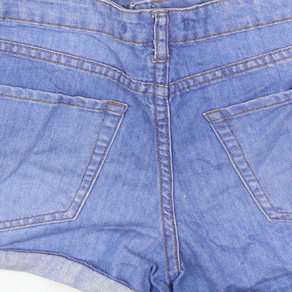 FOREVER 21 Womens Blue Cotton Boyfriend Shorts Size 27 in L3 in Regular Zip