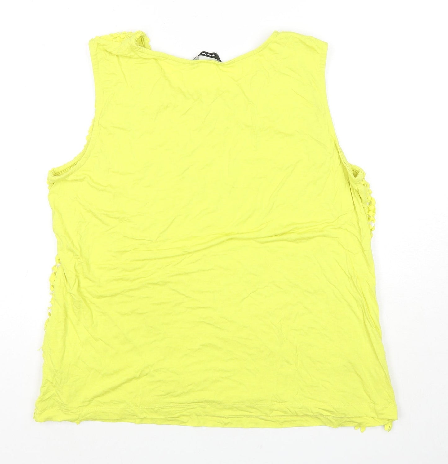 Womens UK Size 20 Roman Yellow Basic Tank