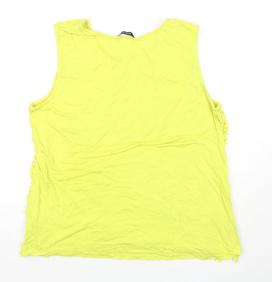 Womens UK Size 20 Roman Yellow Basic Tank
