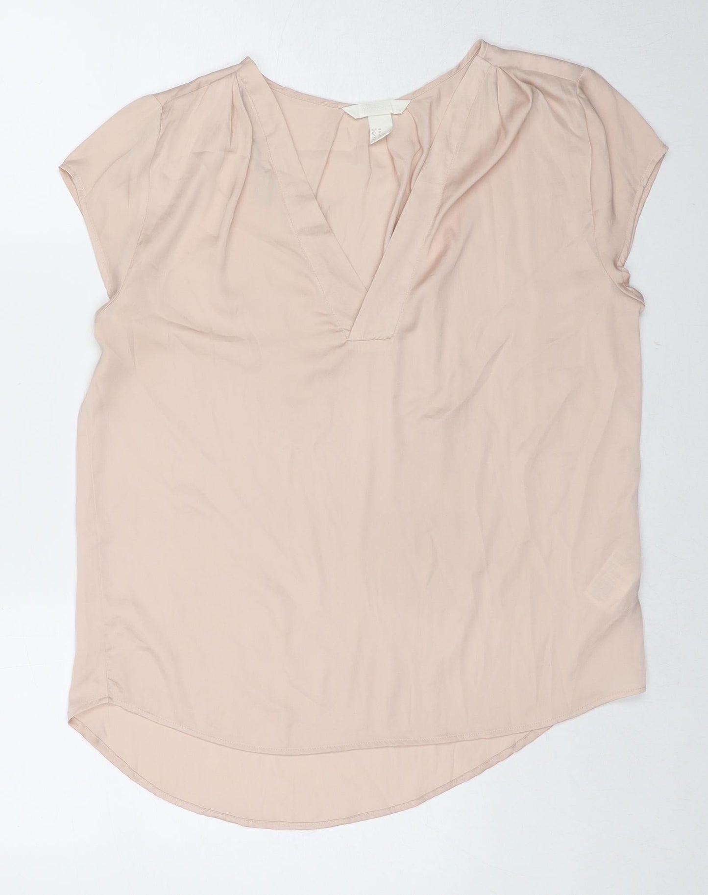 Womens UK Size 12 H&M Beige Basic Blouse