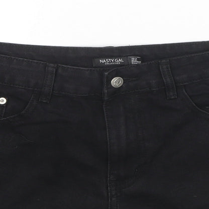 Nasty Gal Womens Black Cotton Cut-Off Shorts Size 12 L3 in Regular Zip