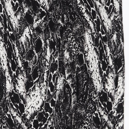 Joan Vass Womens Black Animal Print Viscose Trousers Size M L29 in Regular Drawstring - Snake Skin Print