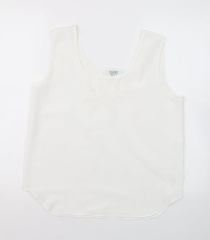 Womens UK Size 12 Heather Valley White Basic Tank
