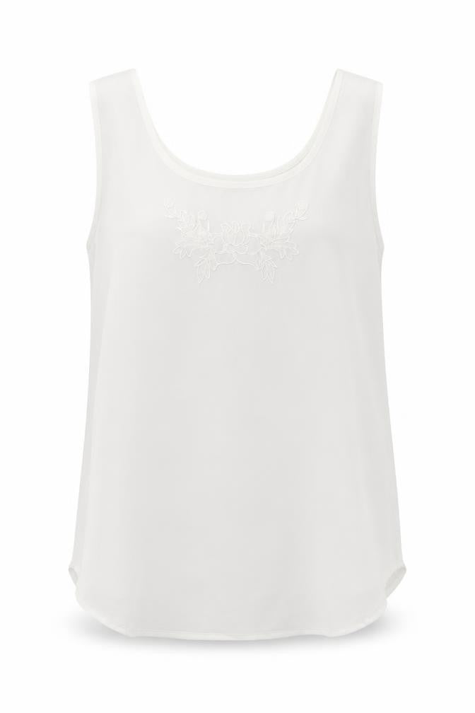 Womens UK Size 12 Heather Valley White Basic Tank