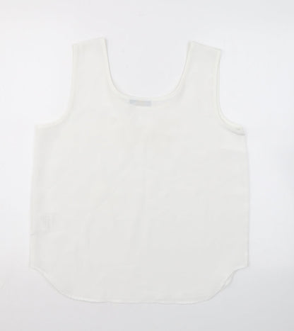 Womens UK Size 12 Heather Valley White Basic Tank