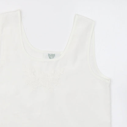 Womens UK Size 12 Heather Valley White Basic Tank