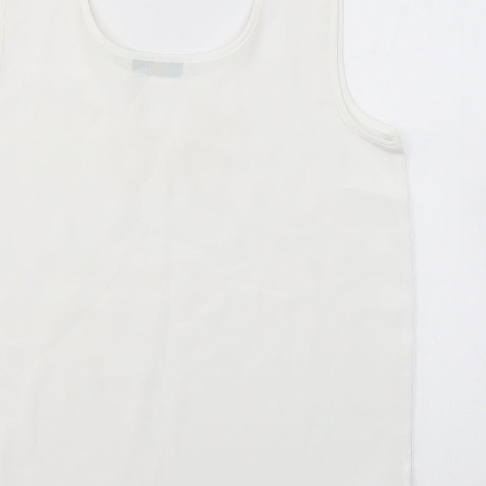 Womens UK Size 12 Heather Valley White Basic Tank
