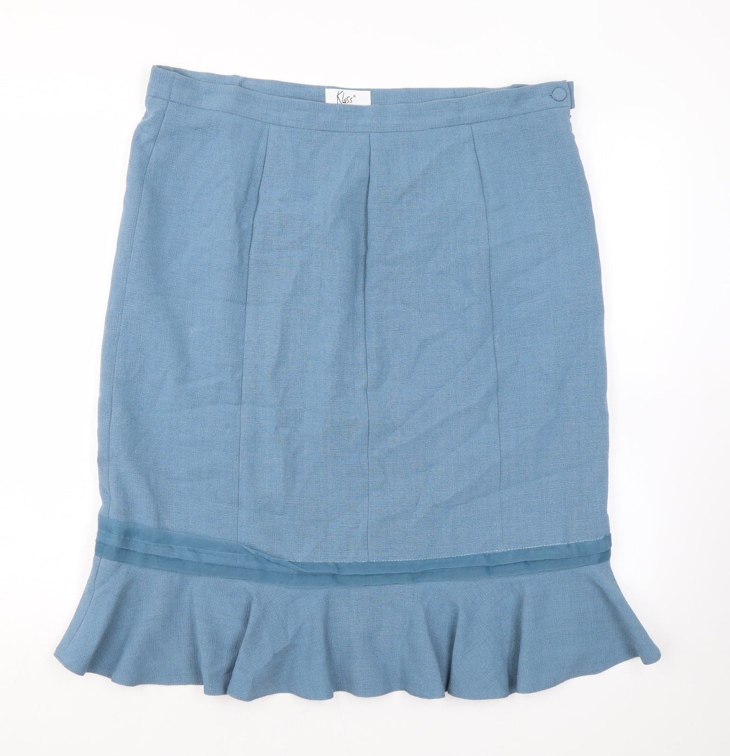 Klass Womens Blue Polyester Straight & Pencil Skirt Size 16 Zip