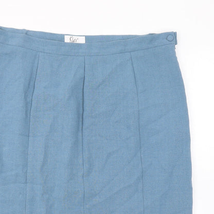 Klass Womens Blue Polyester Straight & Pencil Skirt Size 16 Zip
