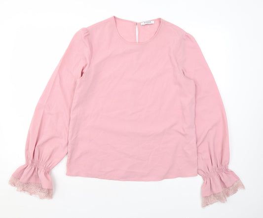 Womens UK Size S Pieces Pink Basic Blouse