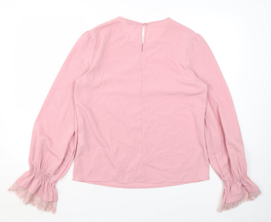 Womens UK Size S Pieces Pink Basic Blouse