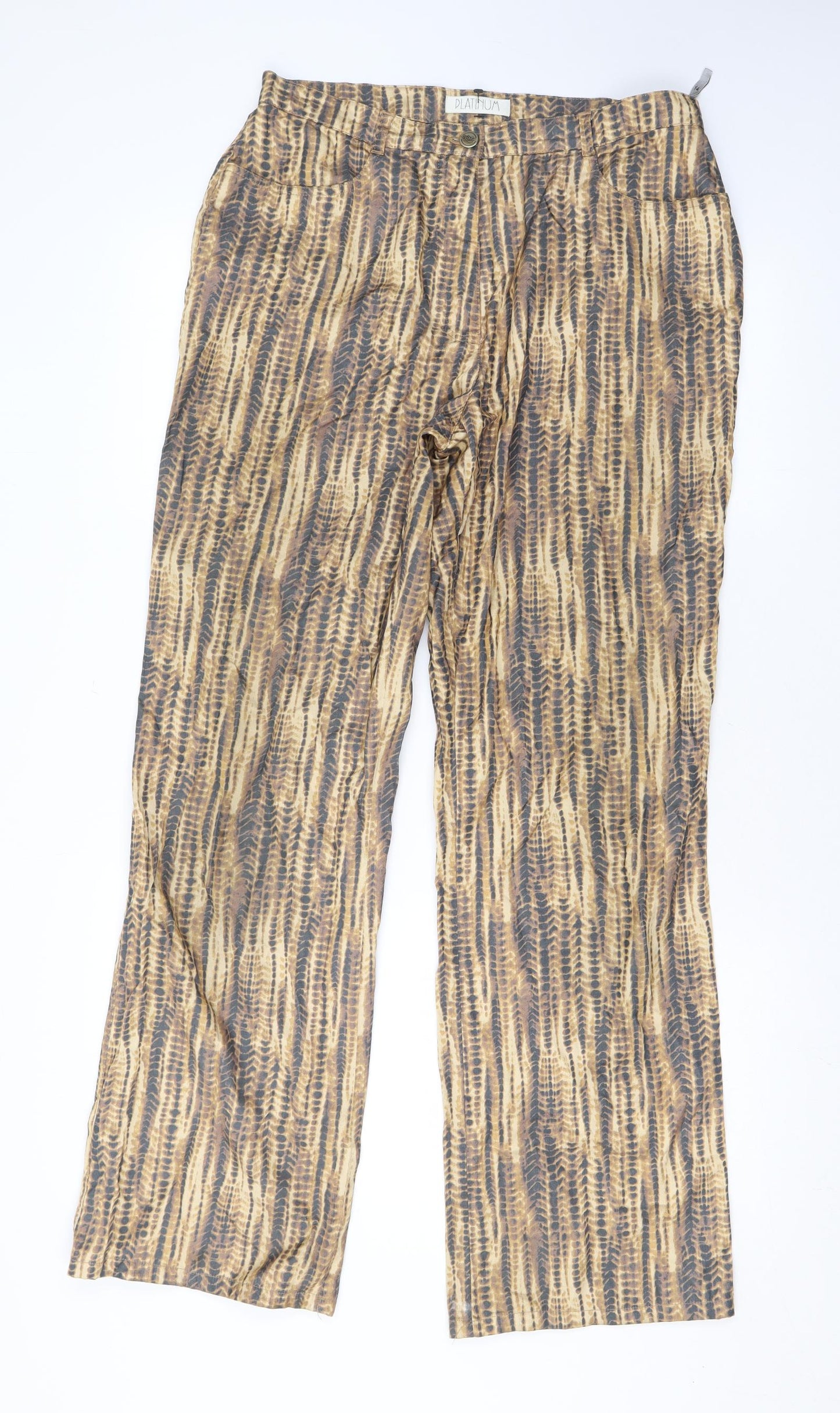 Womens UK Size 14 Platinum Regular Fit  Brown Trousers