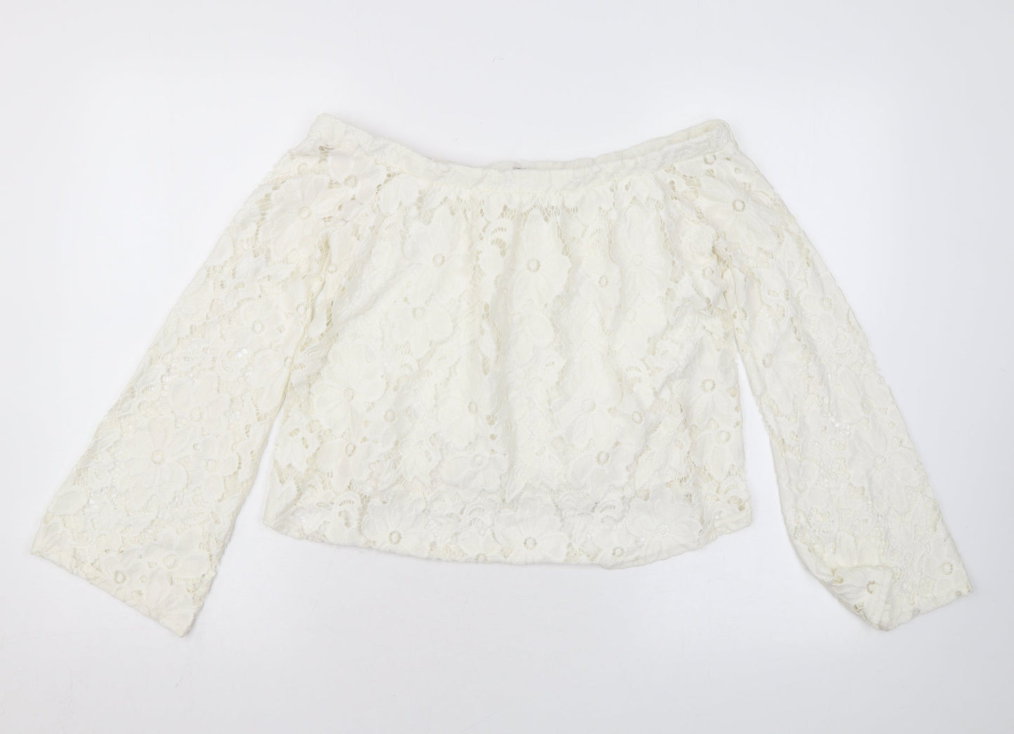 Womens UK Size 8 River Island Ivory Basic Blouse