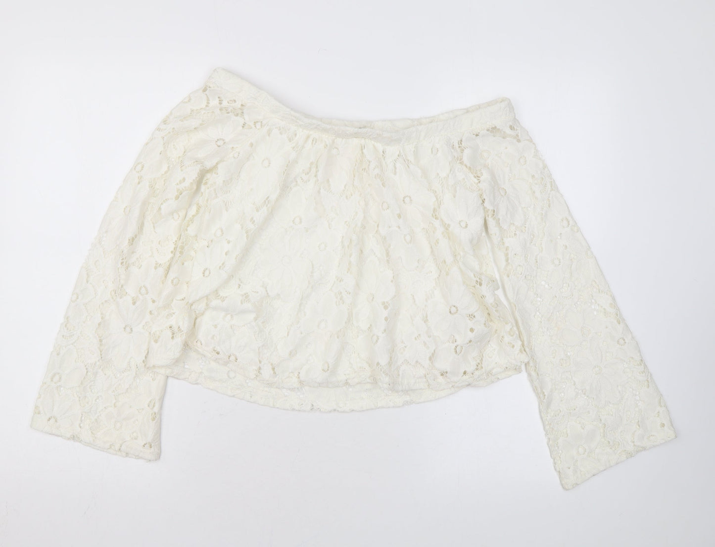 Womens UK Size 8 River Island Ivory Basic Blouse